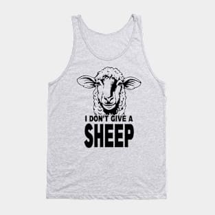 I Don't Give A Sheep Sarcastic Animal Pun Tank Top